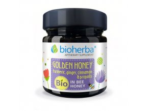 Včelí med - kurkuma+zázvor+škorica+propolis+vitamín B12 Bioherba 280g