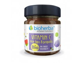 Včelí med - vitamín C+šípky+propolis Bioherba 280g
