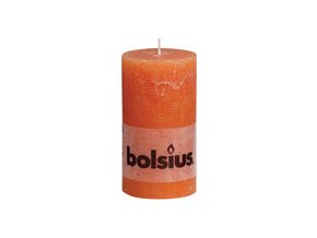 Bolsius sviečka valec rustik oranžová 130/68 mm