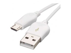 Nabíjací a dátový kábel USB-A 2.0 / micro USB-B 2.0, Quick Charge, 1 m, biely