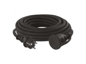 Vonkajší predlžovací kábel 10 m / 1 zásuvka / čierny / guma-neoprén / 230 V / 2,5 mm2