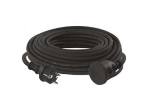 Vonkajší predlžovací kábel 20 m / 1 zásuvka / čierny / guma-neoprén / 230 V / 1,5 mm2