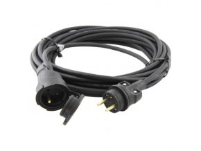 Vonkajší predlžovací kábel 10 m / 1 zásuvka / čierny / guma / 230 V / 1,5 mm2