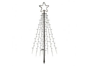 LED vianočný strom kovový, 180 cm, vonkajší aj vnútorný, studená biela, časovač
