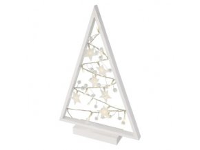 LED dekorácia – svietiaci stromček s ozdobami, 40 cm, 2xAA, vnútorný, teplá biela, časovač