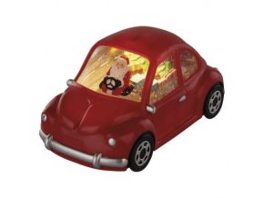 LED dekorácia – autíčko so Santom, 10 cm, 3x AA, vnútorný, teplá biela, časovač