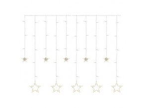 LED vianočný záves – hviezdy, 185x105 cm, vnútorný, teplá biela