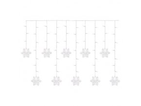 LED vianočný záves – vločky, 135x50 cm, vnútorná, studená biela