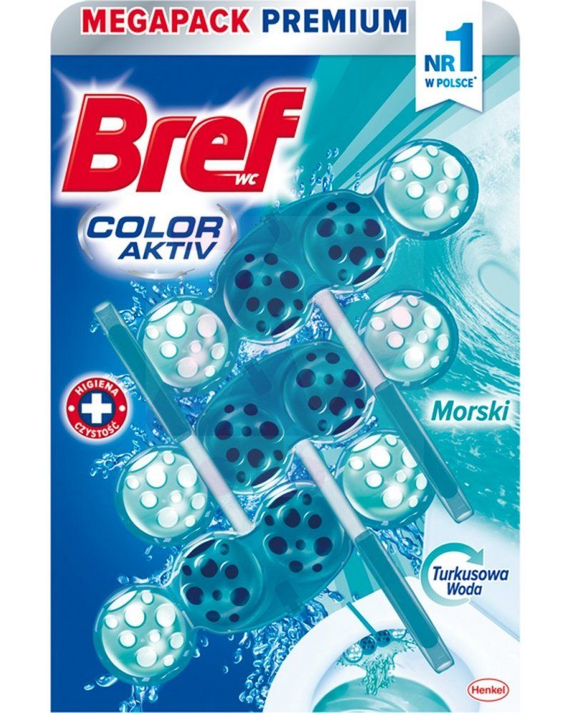 Bref Color Aktiv Ocean (Turquoise) záveska do WC 3x50g