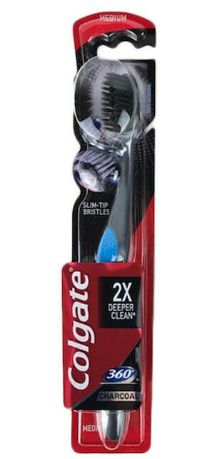 Colgate Charcoal Black 360° zubná kefka Medium 1ks