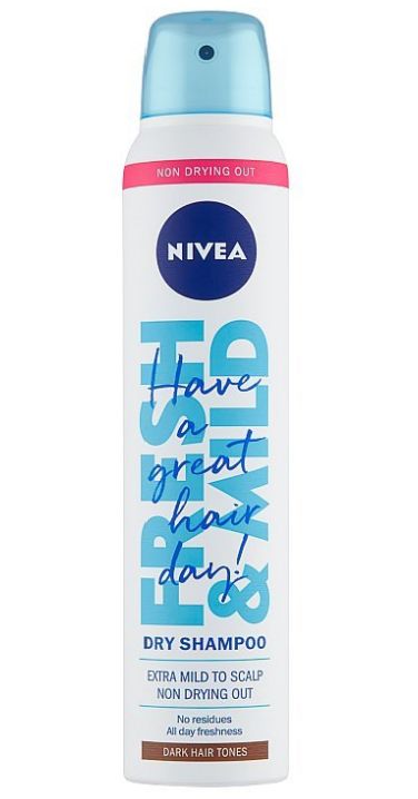 Nivea Fresh&amp;Mild Dark Hair Tones suchý šampón na vlasy 200ml