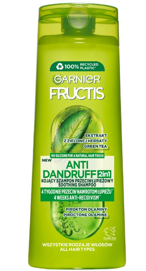 Garnier Fructis Antidandruff 2v1 šampón na vlasy s extraktom zo zeleného čaju 400ml