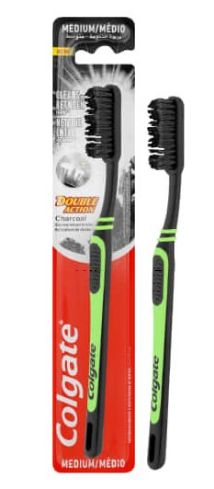 Colgate Double Action Charcoal Medium zubná kefka 1ks