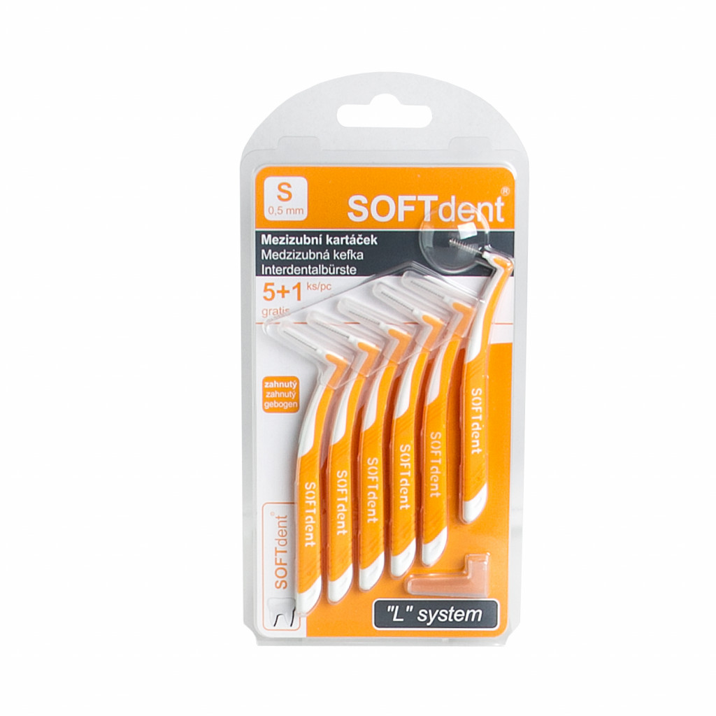 SOFT DENT SoftDENT medzizubné kefky zahnuté S 0,5mm 6ks