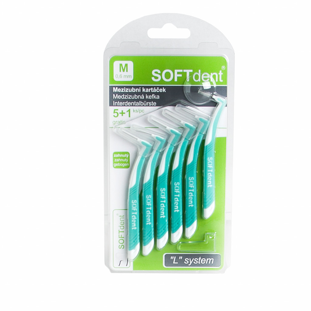 SOFT DENT SoftDENT medzizubné kefky zahnuté M 0,6mm 6ks
