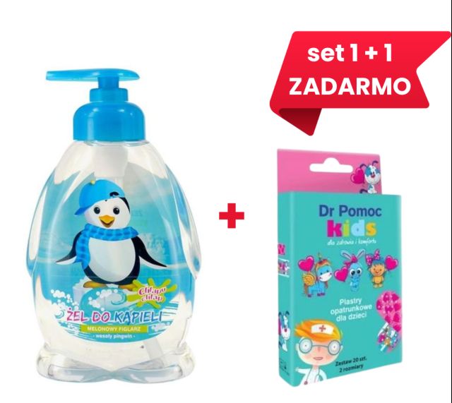 Set 1+1 ZDARMA,Chlapu Chlap detský sprchový gél 370ml/384ml+detské náplaste