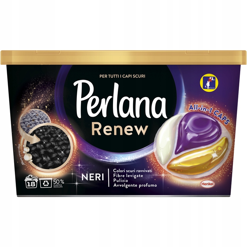 Pracie kapsule PERLANA Neri Renew na tmavé oblečenie- 18 PD