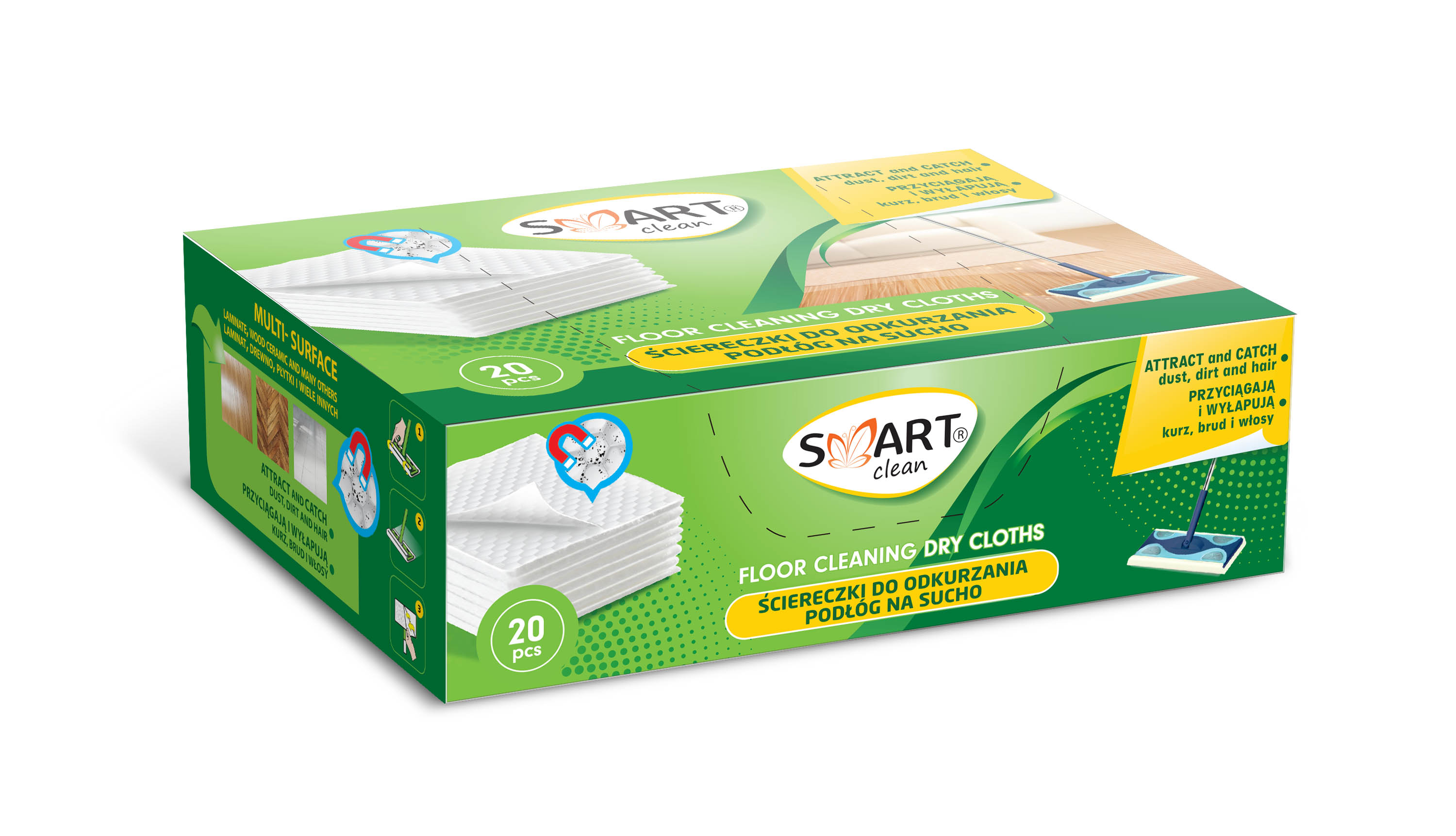 Smart Clean 20 náhradných utierok na podlahu