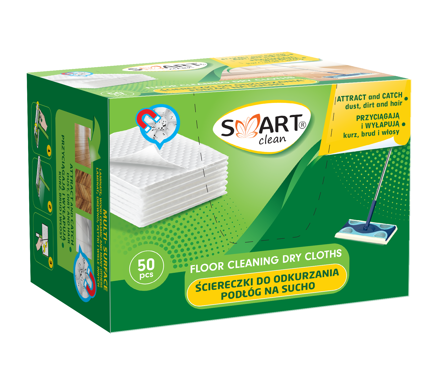 Smart Clean 50 náhradných utierok na podlahu