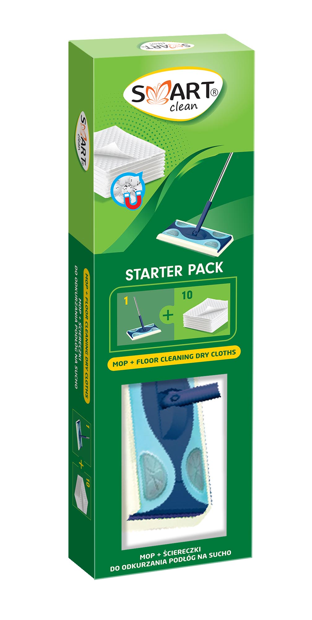 Smart Clean Starter Pack Mop+10 náhradných utierok na podlahu