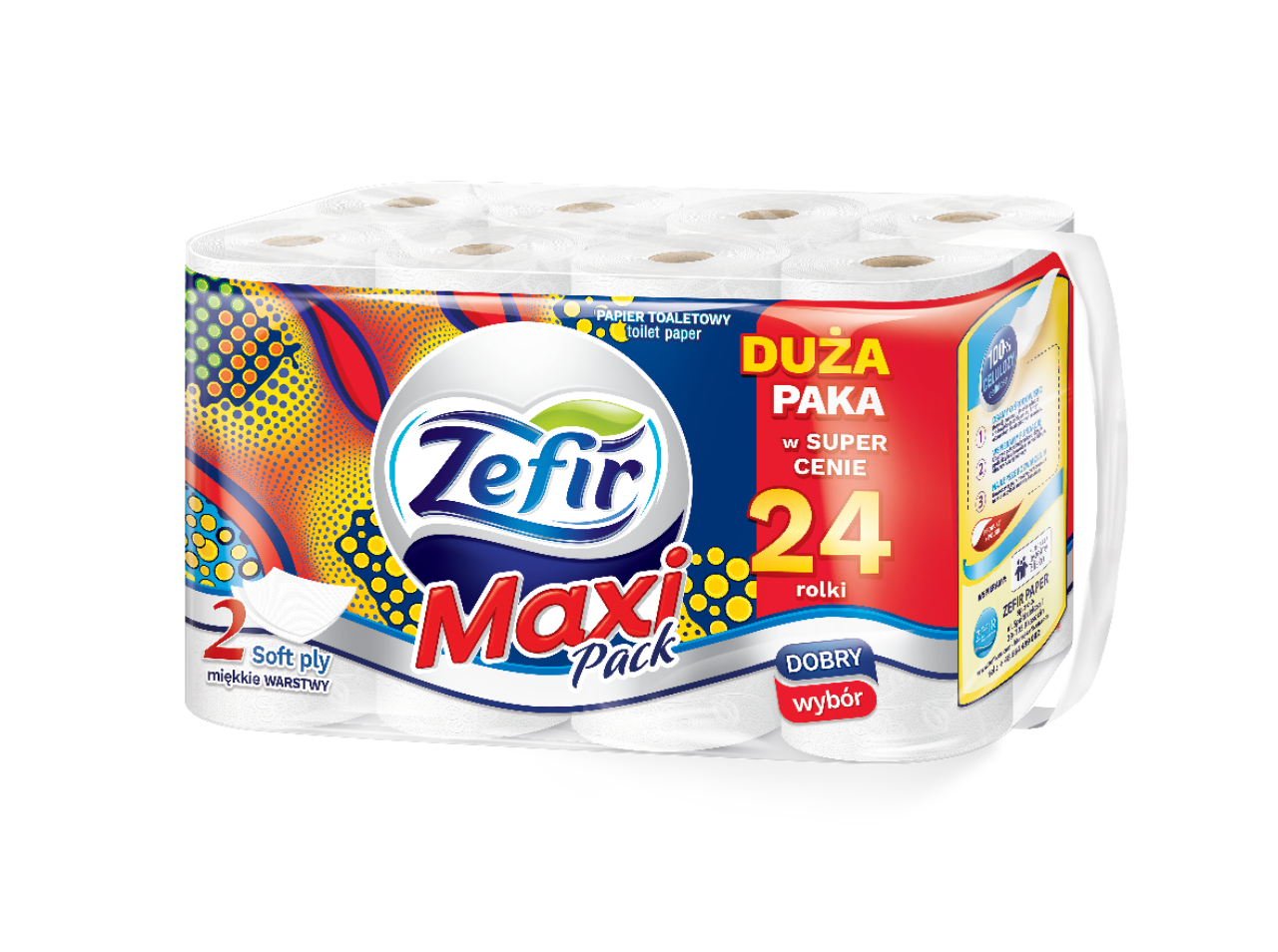 Toaletný papier ZEFIR - 2 vrstvy 24 roliek v balení