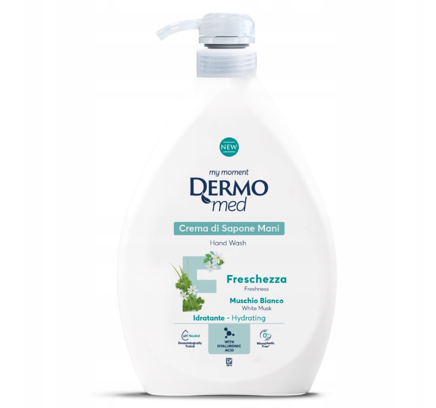 DERMOMED tekuté mydlo FRESCHEZZA MUSCHIO BIANCO s pumpičkou 1000 ML