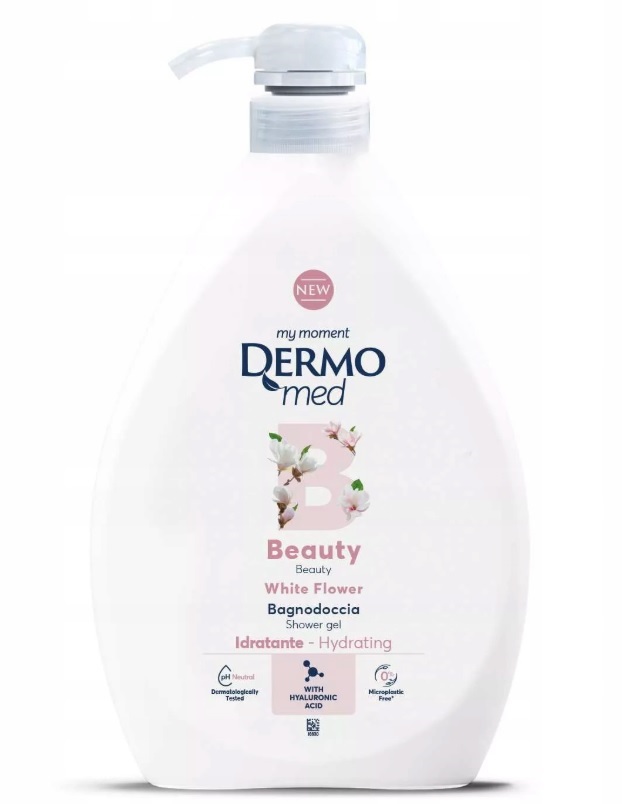 DERMOMED Sprchový gél WHITE & FLOWER, 1000 ml s pumpičkou