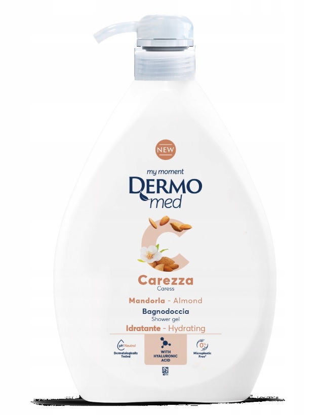 DERMOMED Sprchový gél CAREZZA & ALMOND 1000 ml s pumpičkou