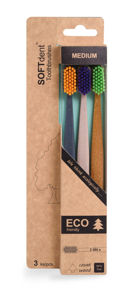 SOFT DENT SOFTdent Zubné kefky MEDIUM 3 ks