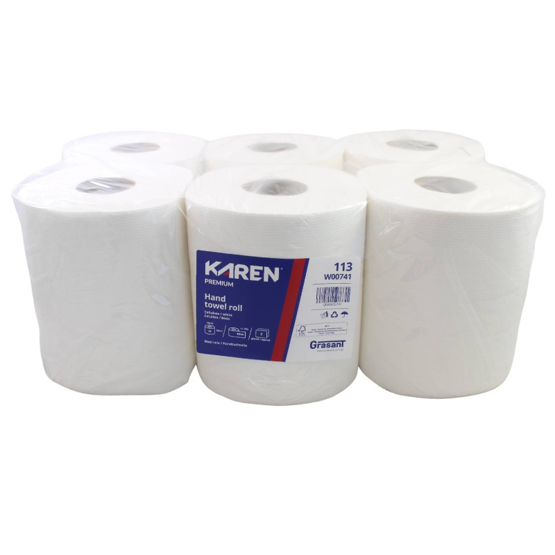 Papierové utierky KAREN rolované MAXI Ø 19 CM, 100 M (6ks) TISSUE