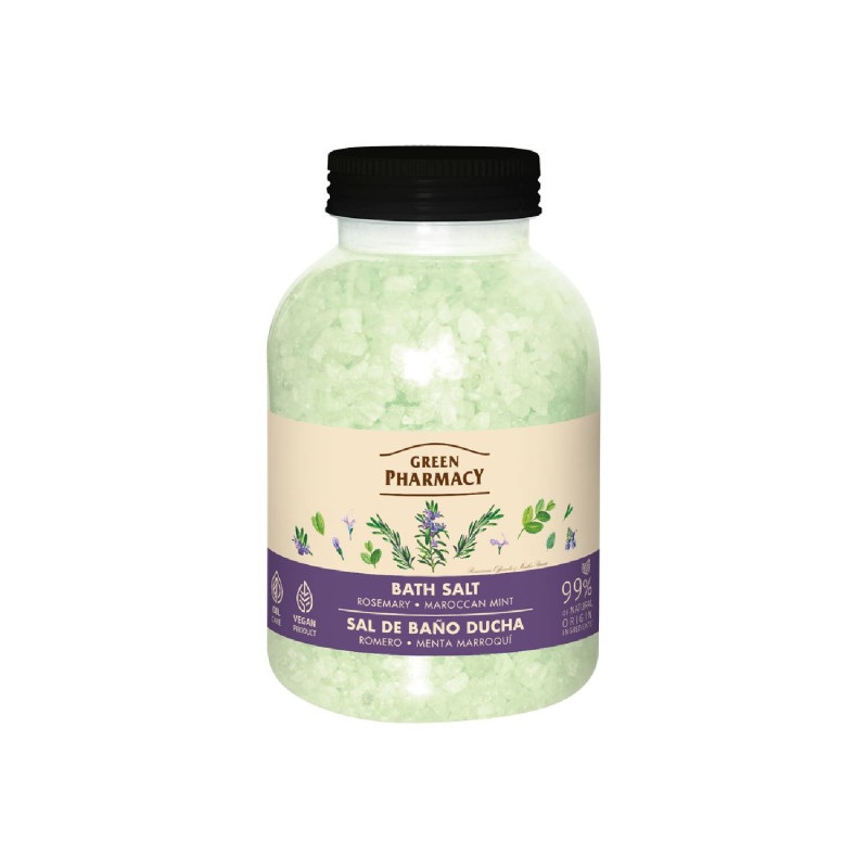 Green Pharmacy Soľ do kúpeľa 1000 g - Rosemary & Maroccan mint