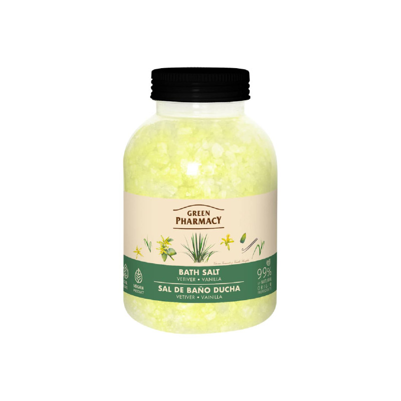 Green Pharmacy Soľ do kúpeľa 1000 g - Vetiver & Vanilla