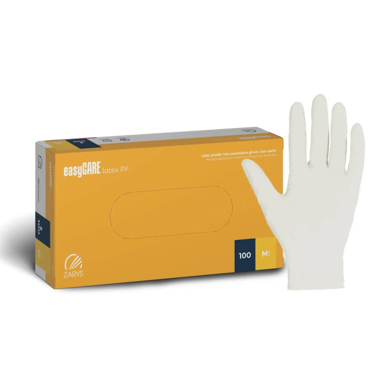 Latexové rukavice easyCARE nepudrované M 100ks