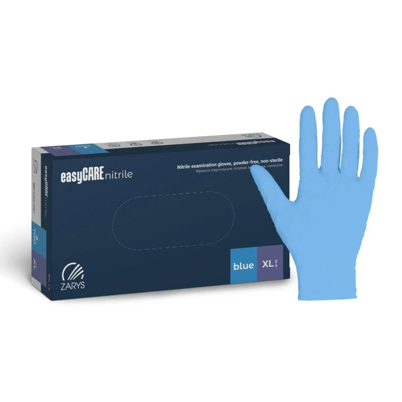 Nitrilové rukavice jednorázové easyCARE - modré XL 100ks