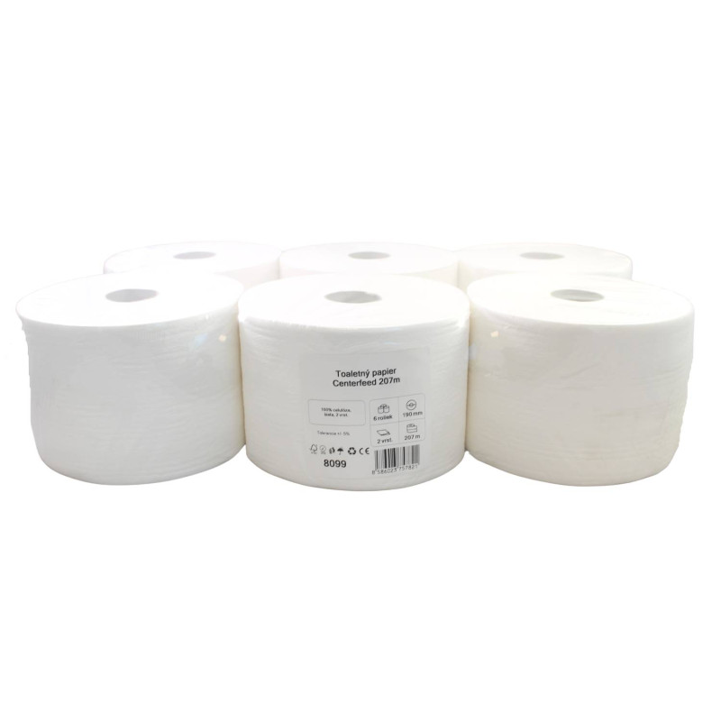 Toaletný papier Smart One Centerfeed, 207m, 2vrst., 100% cel. – 6ks