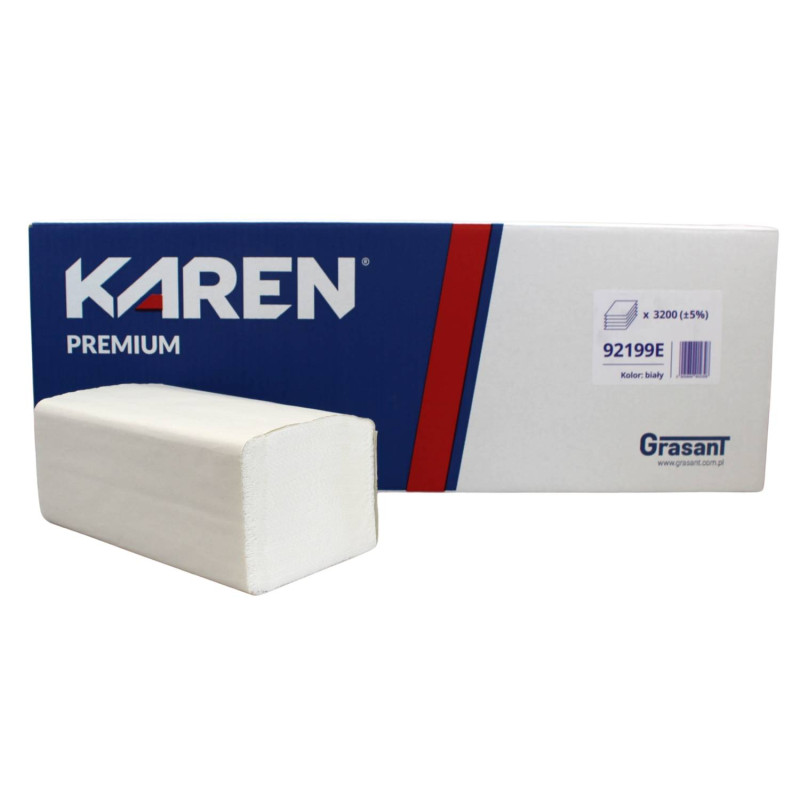 ZZ skladané utierky biele KAREN 2vrst. 21x23cm 3200ks