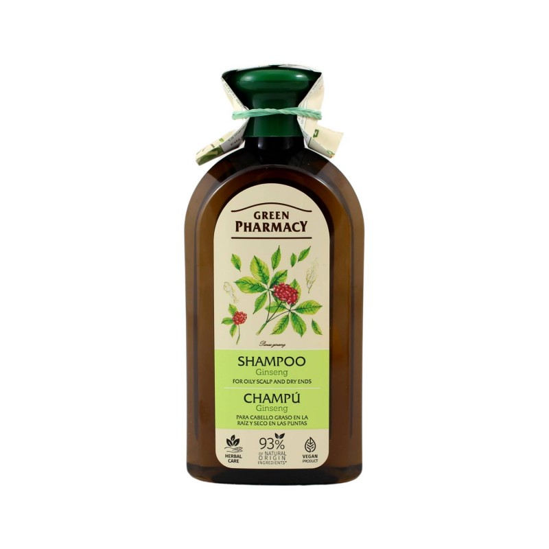 Green Pharmacy šampón pre mastnú pokožku hlavy a suché končeky vlasov 350 ml - Ženšen