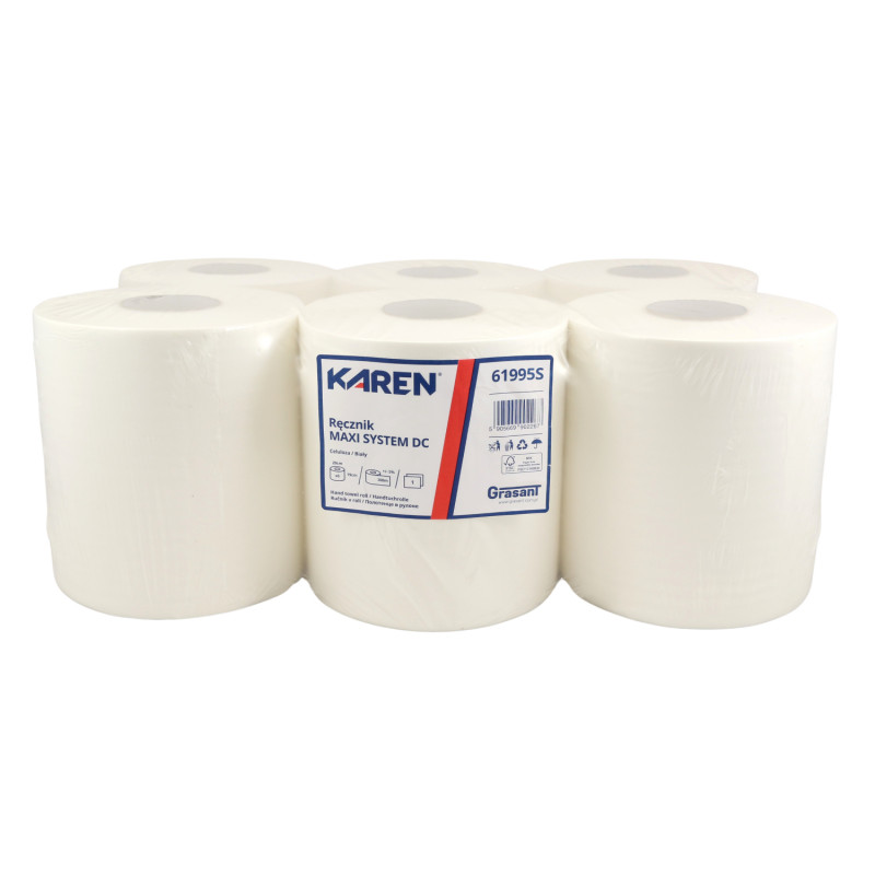 Papierová utierka MAXI SYSTEM 19cm, 1vrst., 300m perforovaná 100% celulóza - 6ks