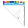 Pravítko trojuholník s ryskou 16 cm, transparentné