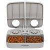 automatic 2 meal pet feeder pd front both open food treats