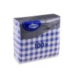 Obrúsok 1vrstvý Karo modrý 33x33cm 100ks (1)