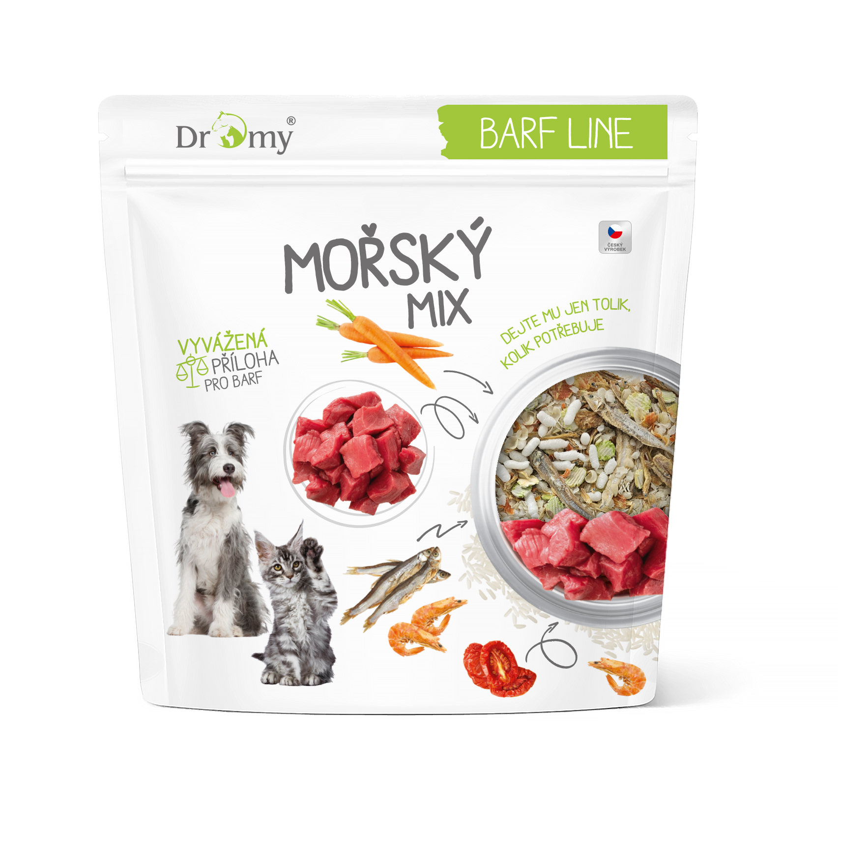 Dromy mořský mix se zeleninou 900 g příloha pro BARF
