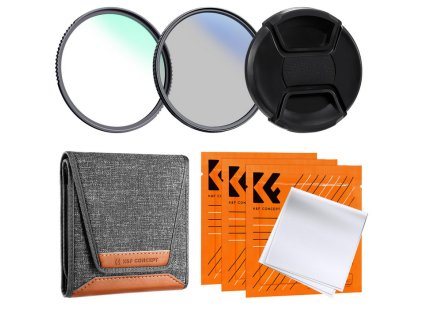 429308 k f concept k f 58mm 2ks suprava profesionalneho filtra objektivu mcuv cpl puzdro na filter kryt objektivu 3 ks cistiaca handricka