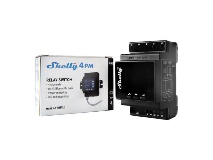 shelly pro 4pm spinaci modul na din listu 4x 16a lan wifi bluetooth