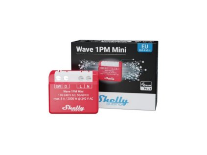 shelly qubino wave 1pm mini spinaci modul s meranim spotreby 1x 8a z wave