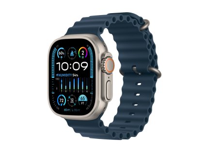 316395 apple watch ultra 2 gps cellular 49mm titanium case with blue ocean band