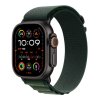 487853 apple watch ultra 2 gps cellular 49mm black titanium case with dark green alpine loop small