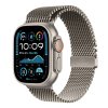 487748 apple watch ultra 2 gps cellular 49mm natural titanium case with natural titanium milanese loop l