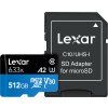 44550 lexar 633x microsdhc sdxc w adap v30 r100 w45 512gb
