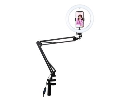 39854 stolny ramenny stojan puluz s 26cm led vlogging ring pkt3090b